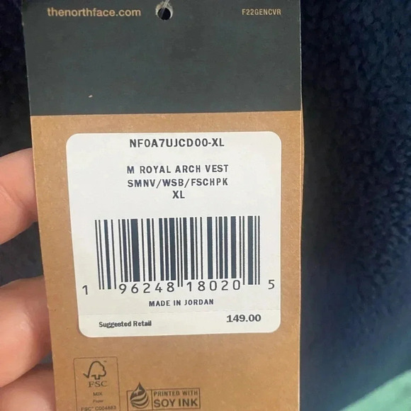 NEW The North Face Men's The Royal Arch Fleece Vest Blue / Green XL MSRP $149 - Picture 6 of 7